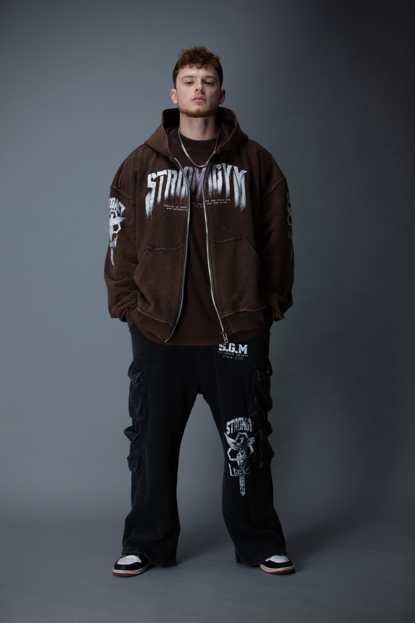Legion zip up hoodie brown