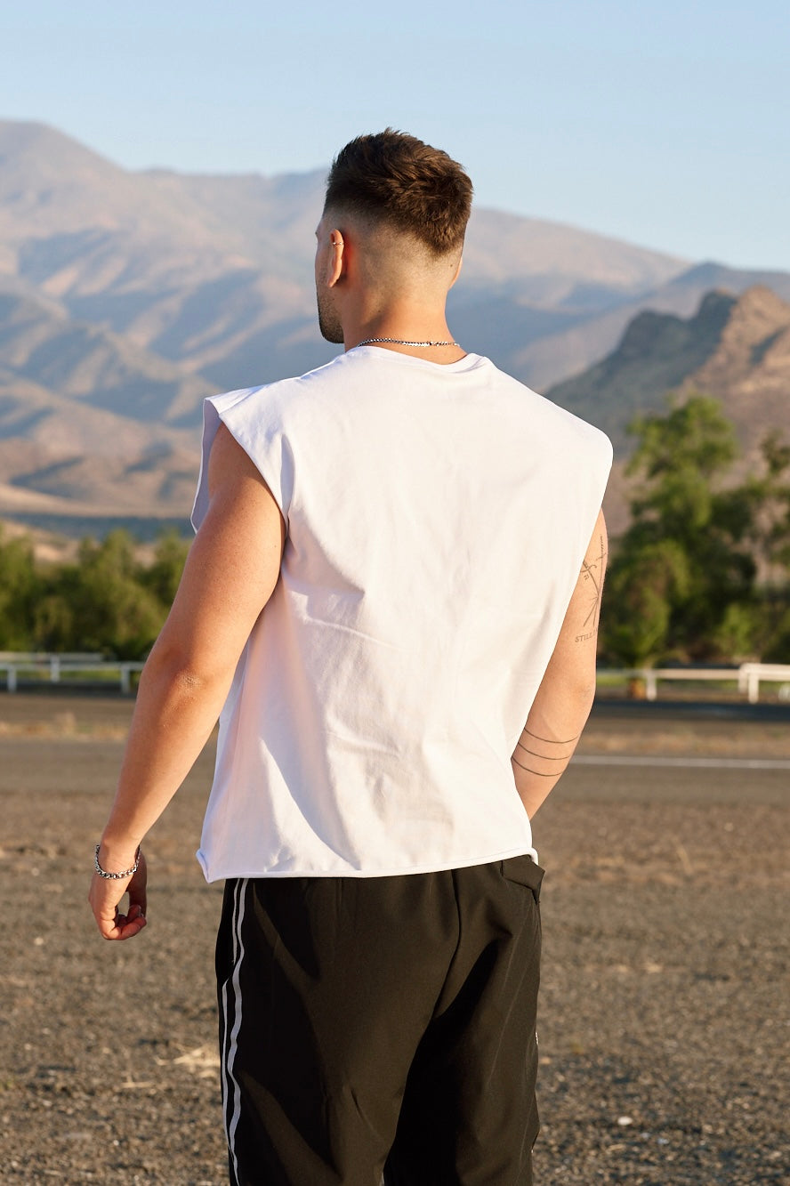 Classic crop sleveless white