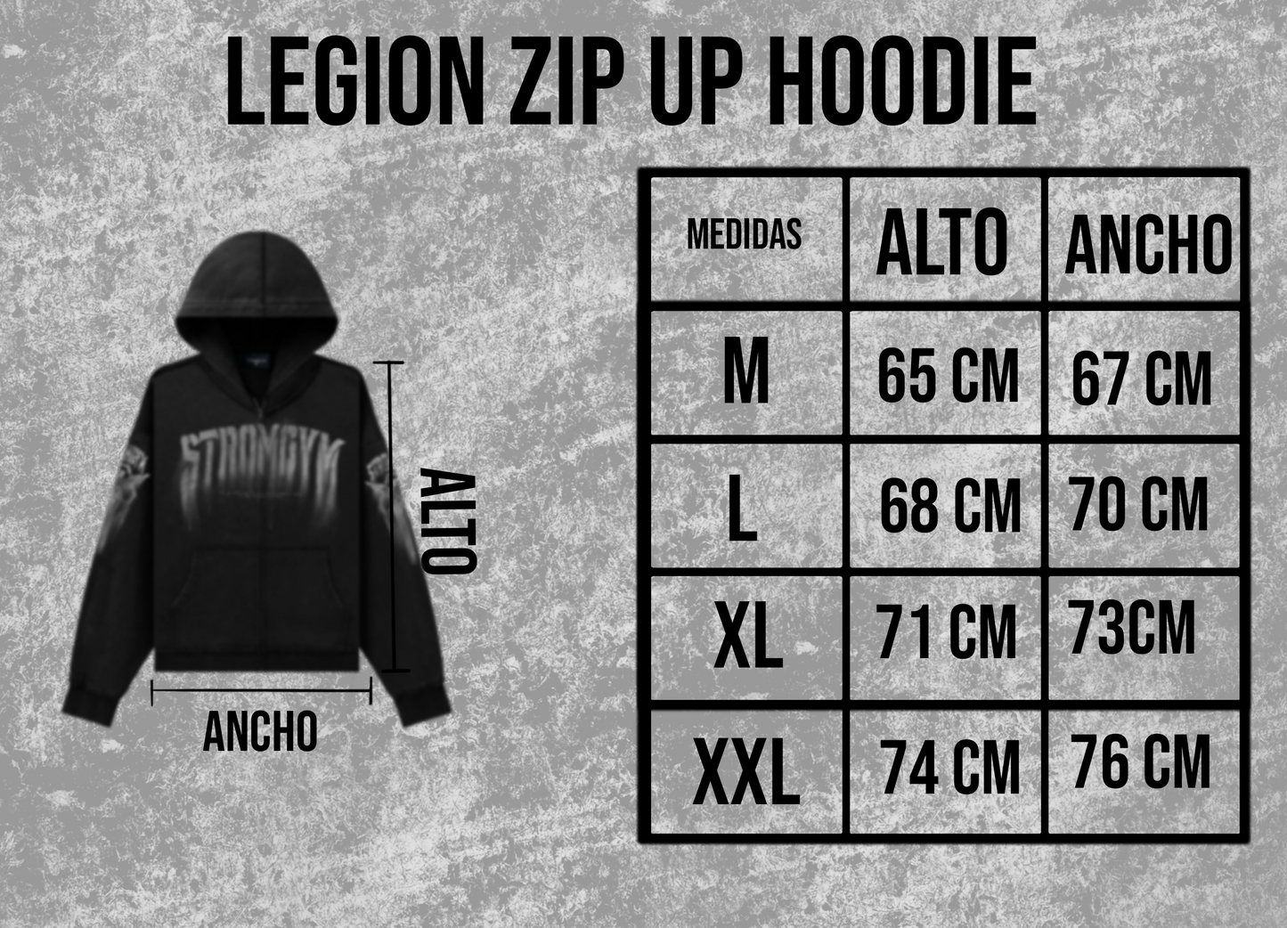 Legion zip up hoodie black