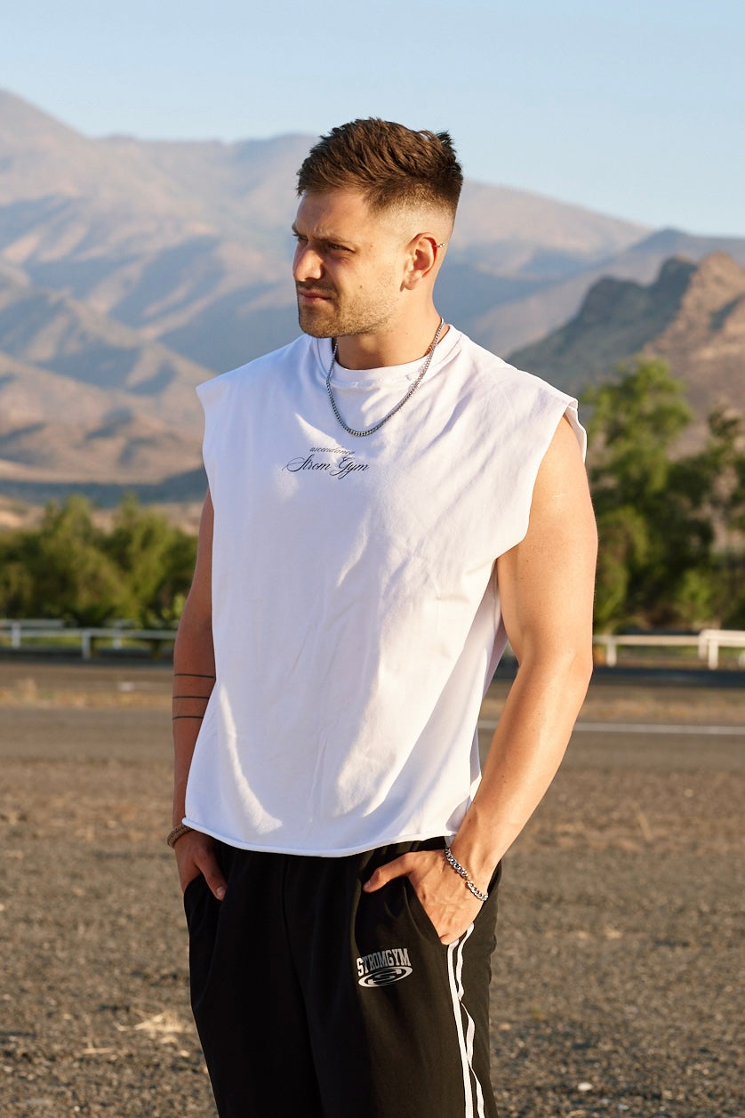 Classic crop sleveless white
