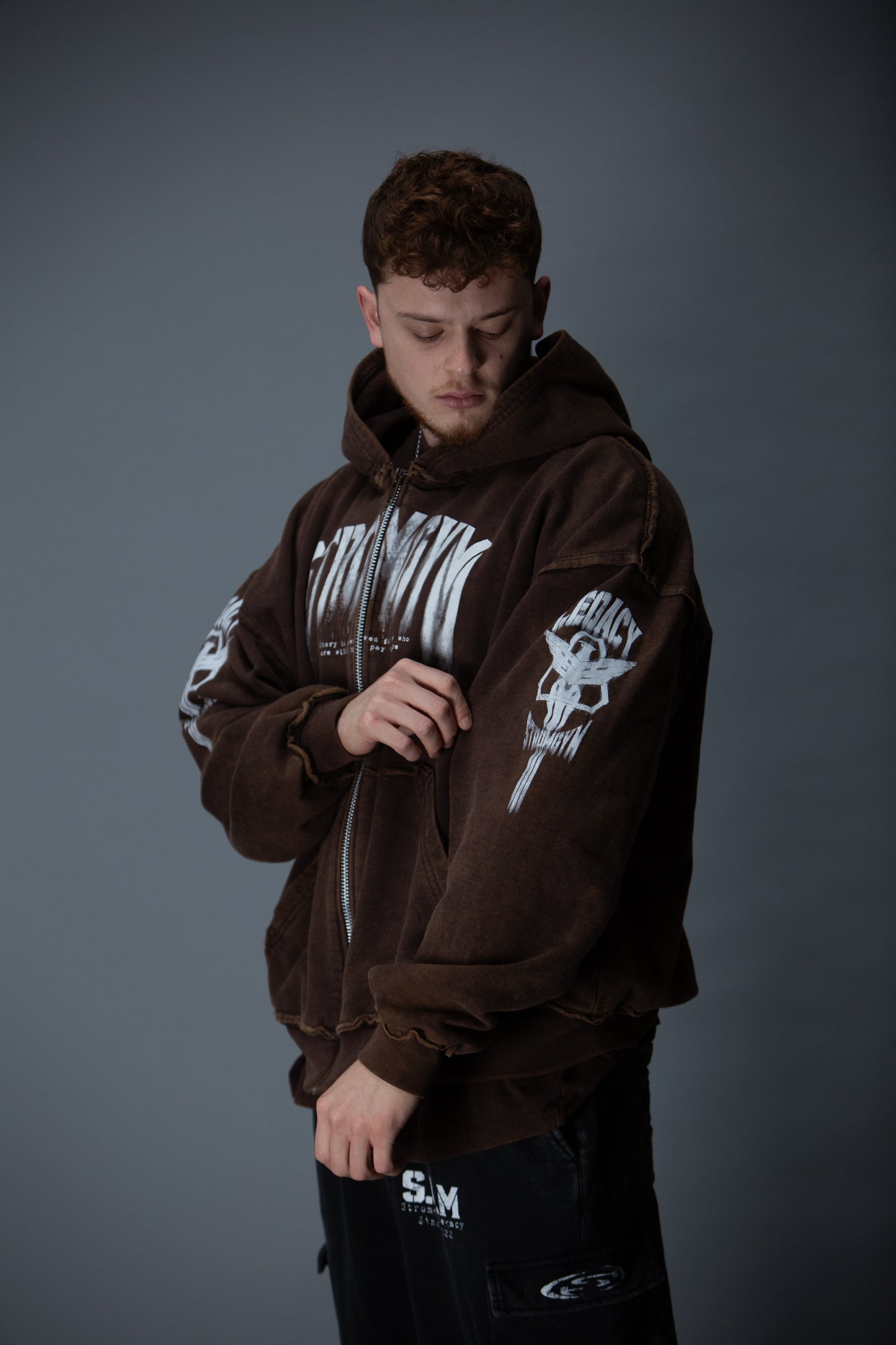 Legion zip up hoodie brown