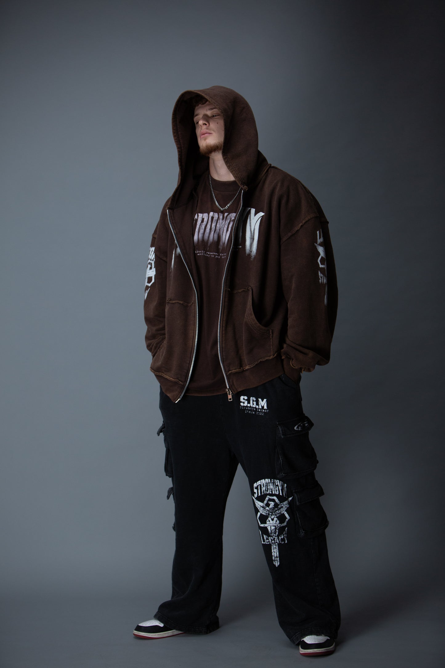 Legion zip up hoodie brown