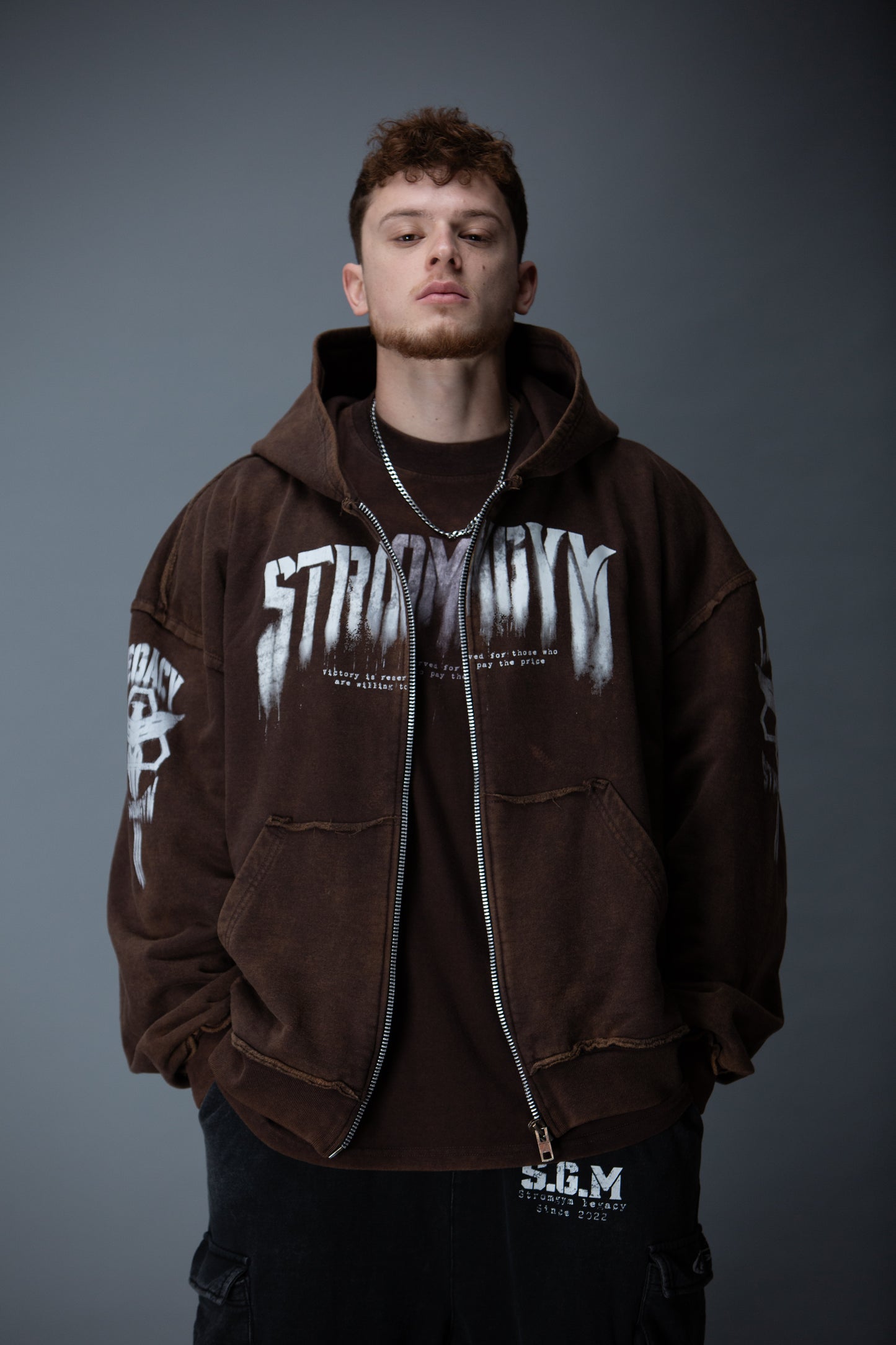 Legion zip up hoodie brown