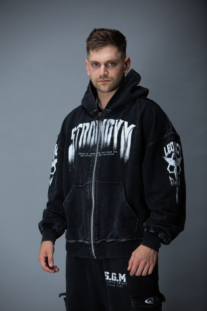 Legion zip up hoodie black