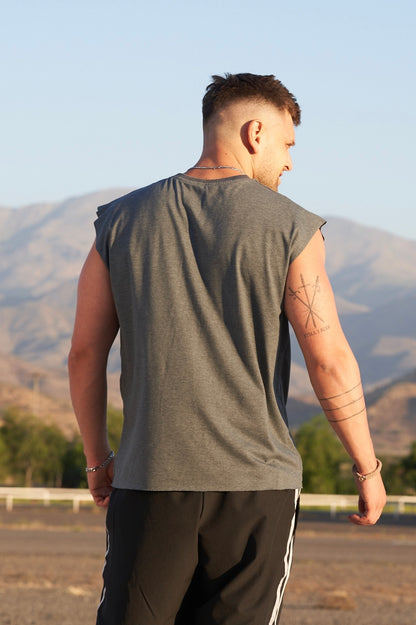 Classic crop sleveless grey