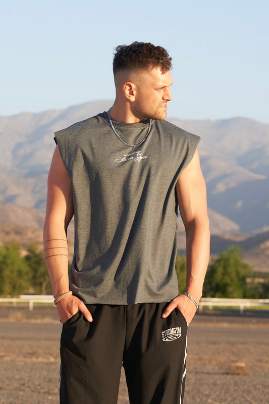 Classic crop sleveless grey