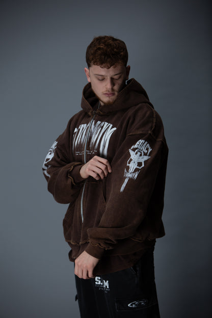 Legion zip up hoodie brown
