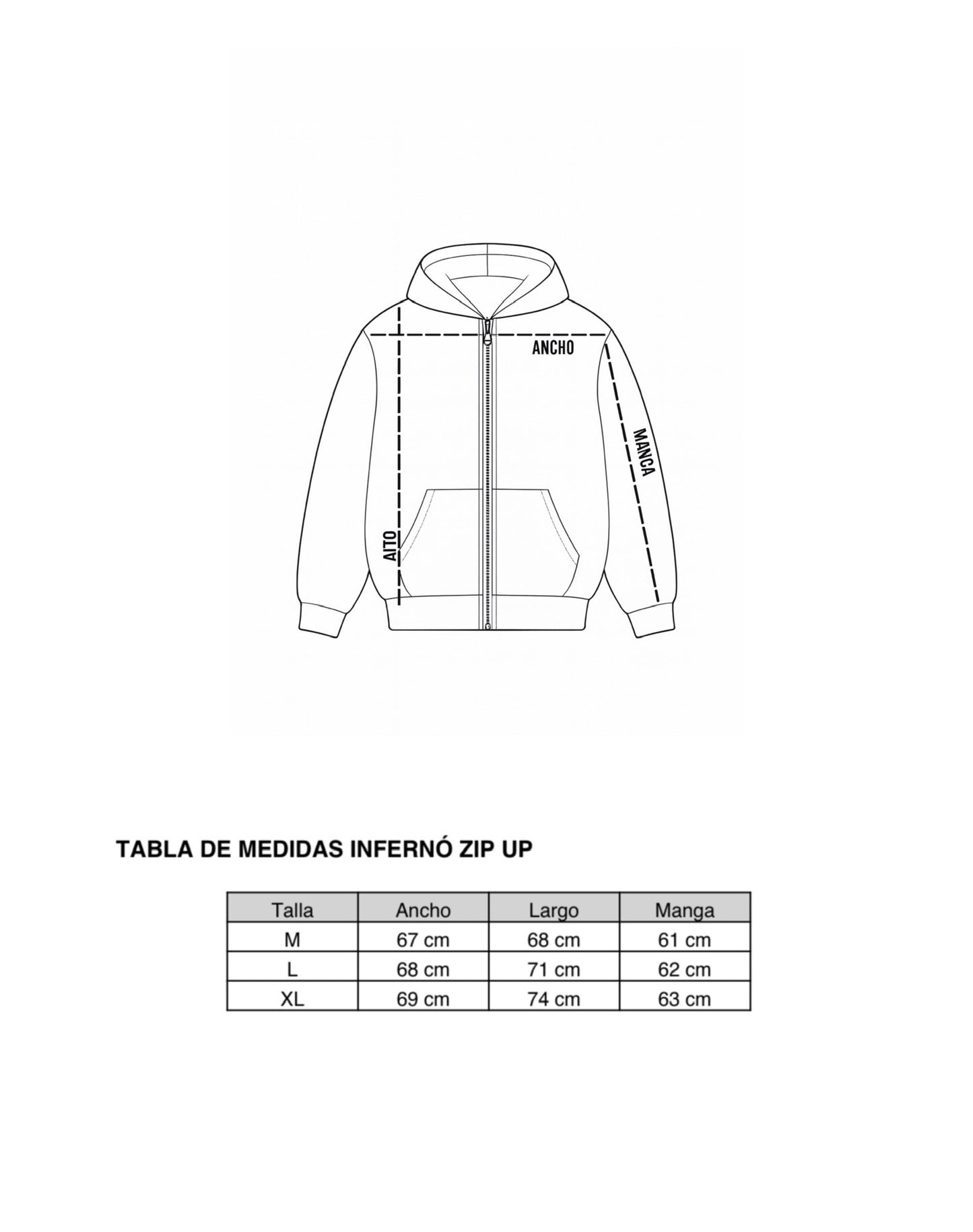 Inferno zip up black